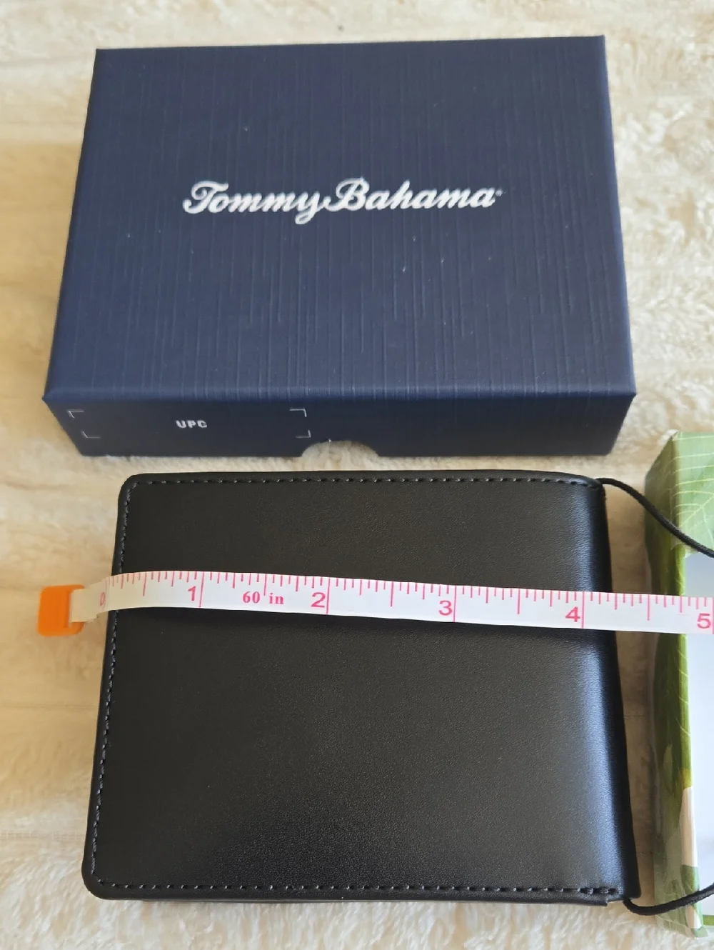 Tommy Bahama Leather Slimfold Black Wallet NIB